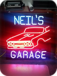 Custom Neil's Garage Interior Neon Sign
