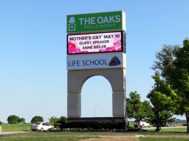 LED sign cabinet being fabricated for a Dallas commercial sign project